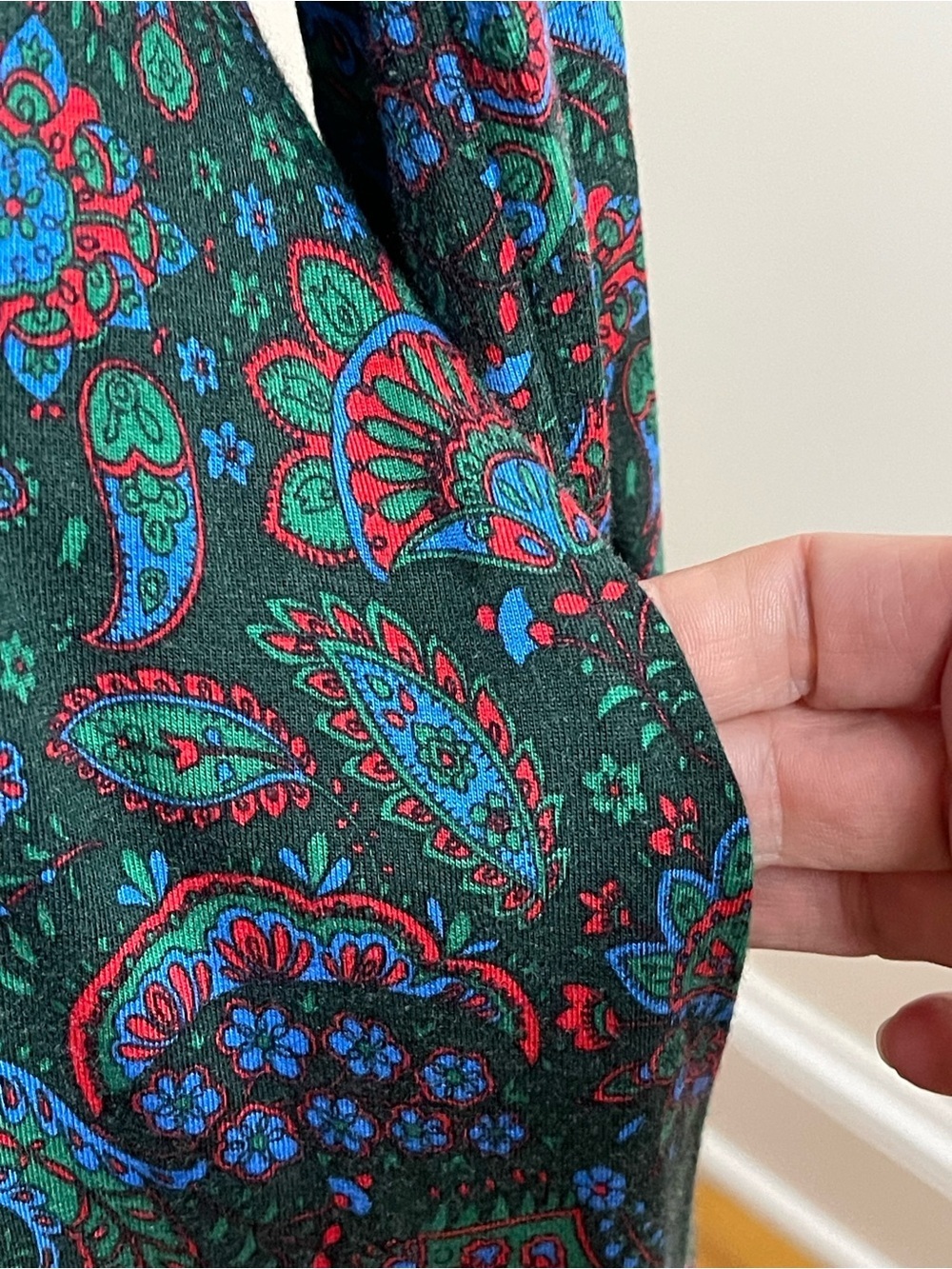 Boden Floral Midi Dress US 10 Green Paisley Long Sleeve - Picture 4 of 8